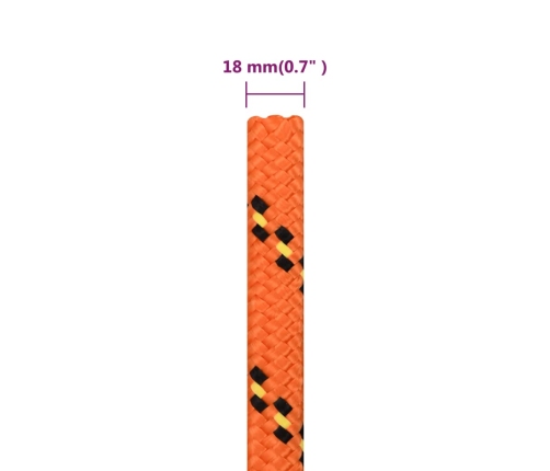 Laivu Virve, Oranža, 18 Mm, 50 M, Polipropilēns Vidaxl