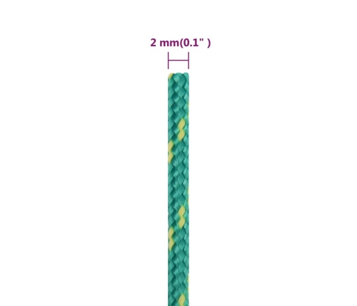 Laivu Virve, Zaļa, 2 Mm, 100 M, Polipropilēns Vidaxl