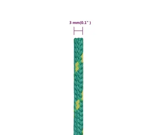 Valties Virvė, Žalios Spalvos, 3Mm, 50M, Polipropilenas
