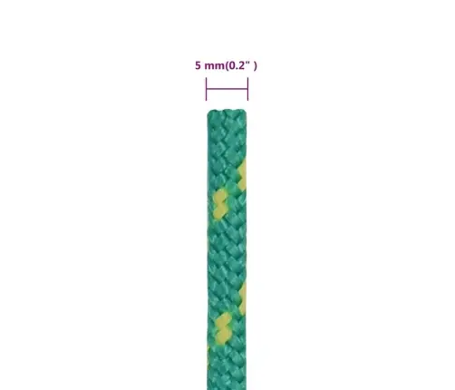 Laivu Virve, Zaļa, 5 Mm, 25 M, Polipropilēns Vidaxl