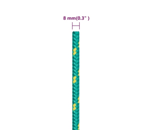 Laivu Virve, Zaļa, 8 Mm, 25 M, Polipropilēns Vidaxl