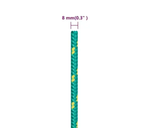 Laivu Virve, Zaļa, 8 Mm, 100 M, Polipropilēns Vidaxl
