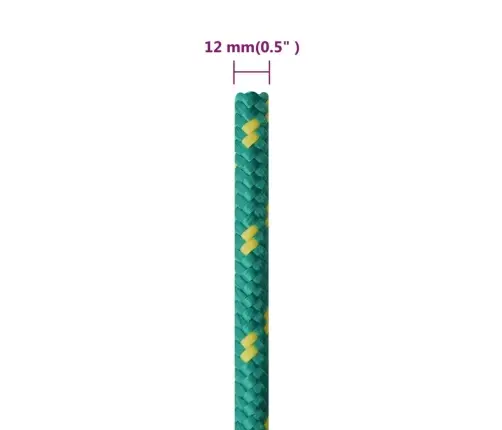 Valties Virvė, Žalios Spalvos, 12Mm, 25M, Polipropilenas