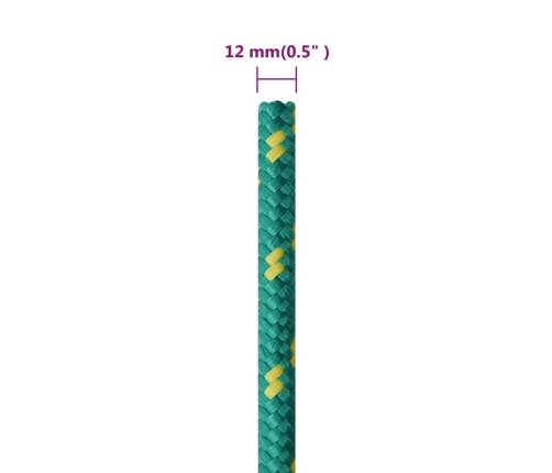 Laivu Virve, Zaļa, 12 Mm, 50 M, Polipropilēns Vidaxl
