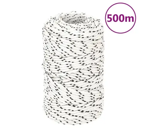 Pīta Laivu Virve, Balta, 2 Mm, 500 M, Poliesters Vidaxl