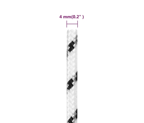 Pīta Laivu Virve, Balta, 4 Mm, 50 M, Poliesters Vidaxl