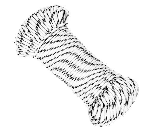 Pīta Laivu Virve, Balta, 4 Mm, 100 M, Poliesters Vidaxl