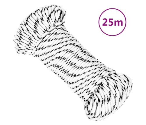 Pīta Laivu Virve, Balta, 5 Mm, 25 M, Poliesters Vidaxl
