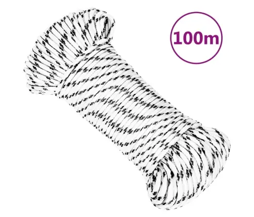 Pīta Laivu Virve, Balta, 5 Mm, 100 M, Poliesters Vidaxl