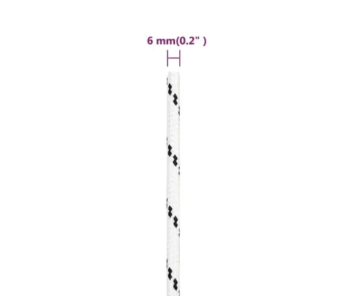 Punutud Paadiköis, Valge, 6 Mm X 25 M Polüester