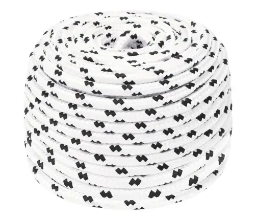 Pīta Laivu Virve, Poliesters, 6 Mm, 100 M, Balta, Poliesters Vidaxl