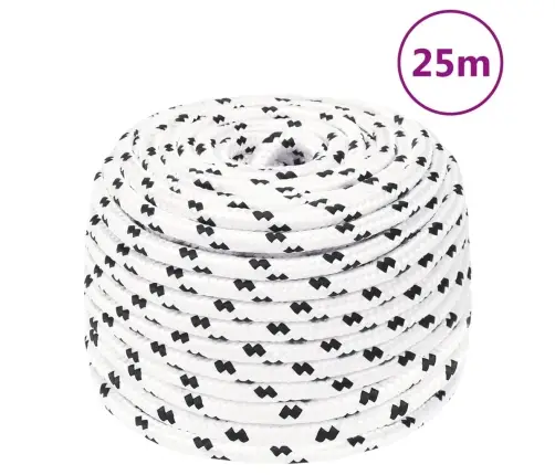 Punutud Paadiköis, Valge, 10 Mm X 25 M Polüester
