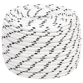 Pīta Laivu Virve, Poliesters, 12 Mm, 100 M, Balta, Poliesters Vidaxl