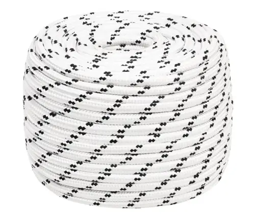 Pīta Laivu Virve, Poliesters, 12 Mm, 100 M, Balta, Poliesters Vidaxl
