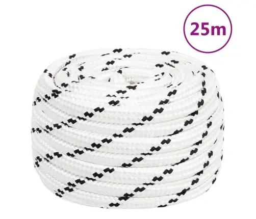 Pīta Laivu Virve, Balta, 16 Mm, 25 M, Poliesters Vidaxl