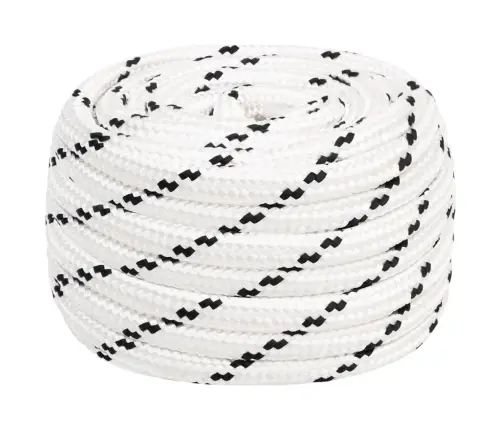 Pīta Laivu Virve, Poliesters, 16 Mm, 50 M, Balta, Poliesters Vidaxl