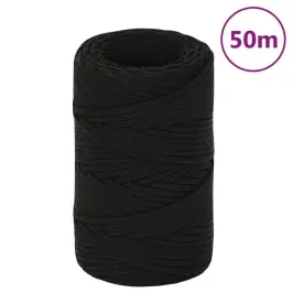 Darba Virve, Melna, 2 Mm, 50 M, Poliesters Vidaxl
