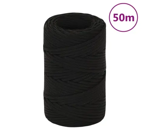Darba Virve, Melna, 2 Mm, 50 M, Poliesters Vidaxl