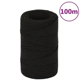 Darba Virve, Melna, 2 Mm, 100 M, Poliesters Vidaxl
