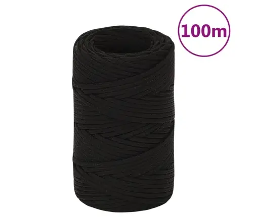 Darba Virve, Melna, 2 Mm, 100 M, Poliesters Vidaxl