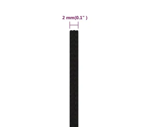 Darba Virve, Melna, 2 Mm, 100 M, Poliesters Vidaxl
