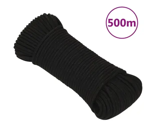 Darba Virve, Melna, 3 Mm, 500 M, Poliesters Vidaxl