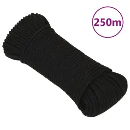 Darba Virve, Melna, 4 Mm, 250 M, Poliesters Vidaxl