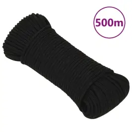 Darba Virve, Melna, 4 Mm, 500 M, Poliesters Vidaxl