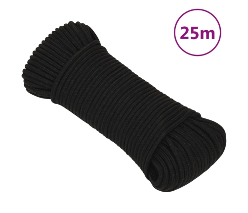 Darba Virve, Melna, 5 Mm, 25 M, Poliesters Vidaxl