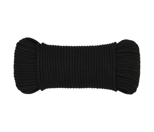 Darba Virve, Melna, 5 Mm, 25 M, Poliesters Vidaxl