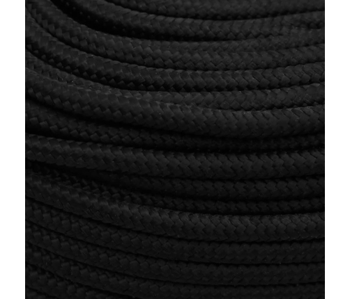 Darba Virve, Melna, 6 Mm, 25 M, Poliesters Vidaxl