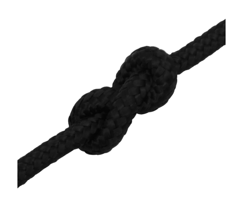 Darba Virve, Melna, 6 Mm, 25 M, Poliesters Vidaxl