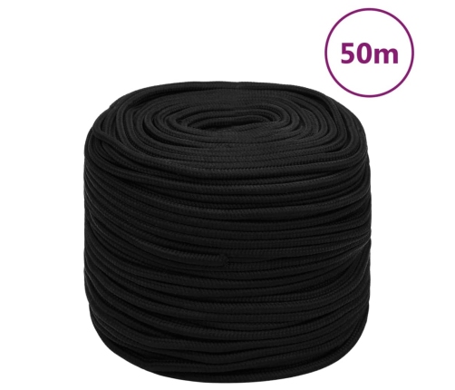 Darba Virve, Melna, 6 Mm, 50 M, Poliesters Vidaxl