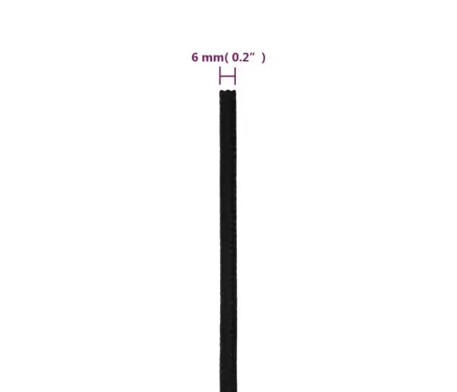 Töököis, Must, 6 Mm, 50 M, Polüester