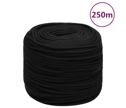 Darba Virve, Melna, 6 Mm, 250 M, Poliesters Vidaxl