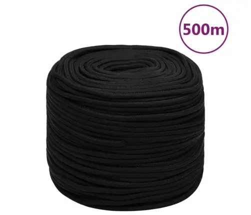 Darba Virve, Melna, 6 Mm, 500 M, Poliesters Vidaxl