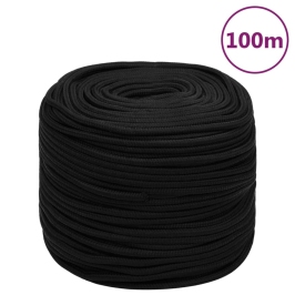 Darba Virve, Melna, 8 Mm, 100 M, Poliesters Vidaxl