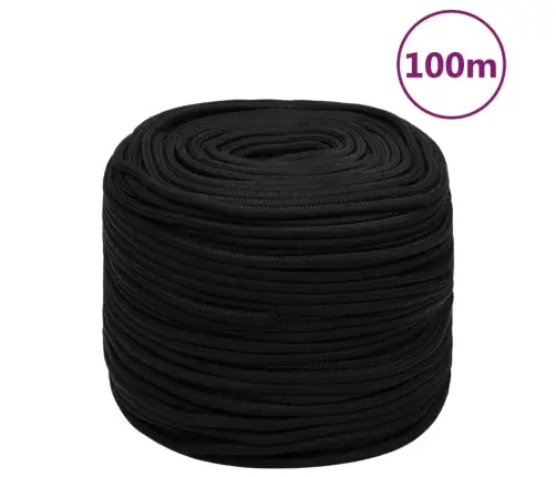 Darba Virve, Melna, 8 Mm, 100 M, Poliesters Vidaxl