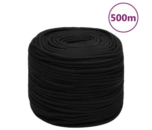 Darba Virve, Melna, 8 Mm, 500 M, Poliesters Vidaxl