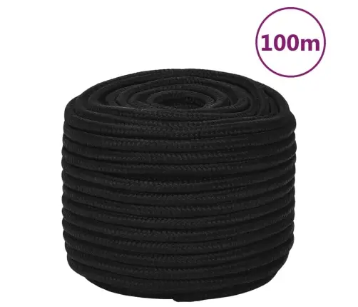 Darbo Virvė, Juodos Spalvos, 14Mm, 100M, Poliesteris