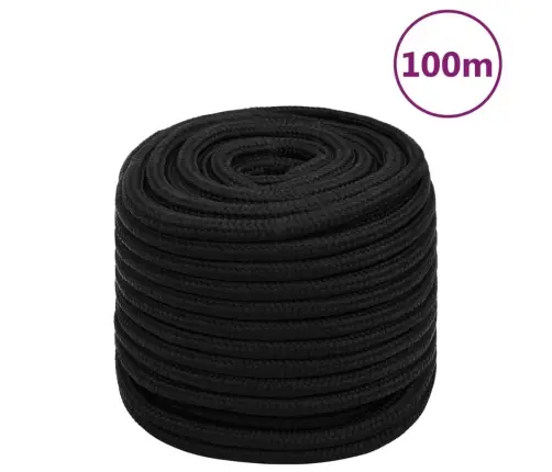 Darba Virve, Melna, 16 Mm, 100 M, Poliesters Vidaxl