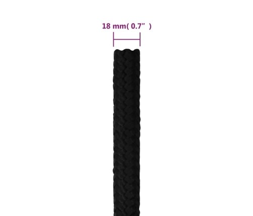 Darba Virve, Melna, 18 Mm, 50 M, Poliesters Vidaxl
