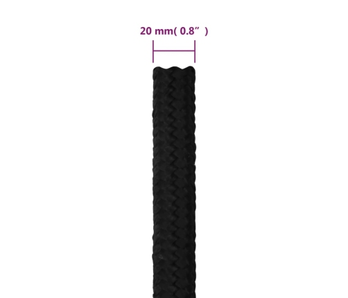 Darba Virve, Melna, 20 Mm, 50 M, Poliesters Vidaxl