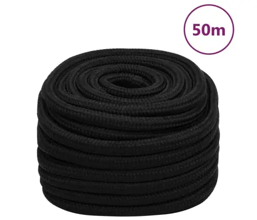 Darba Virve, Melna, 25 Mm, 50 M, Poliesters Vidaxl Darba Virve, Melna, 25 Mm, 50 M, Poliesters Vidaxl