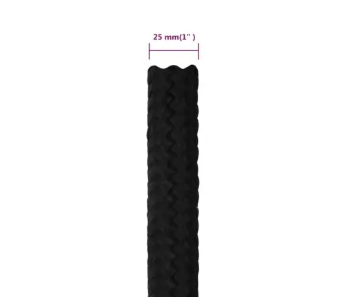 Darba Virve, Melna, 25 Mm, 50 M, Poliesters Vidaxl Darba Virve, Melna, 25 Mm, 50 M, Poliesters Vidaxl