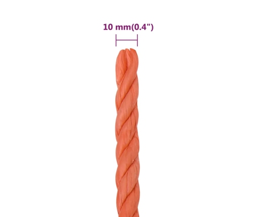 Darba Virve, Oranža, 10 Mm, 25 M, Polipropilēns Vidaxl