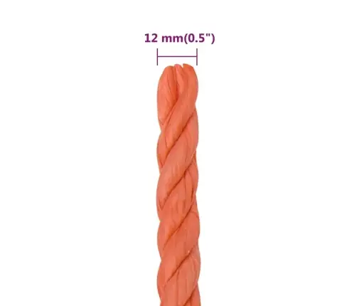 Darba Virve, Oranža, 12 Mm, 25 M, Polipropilēns Vidaxl
