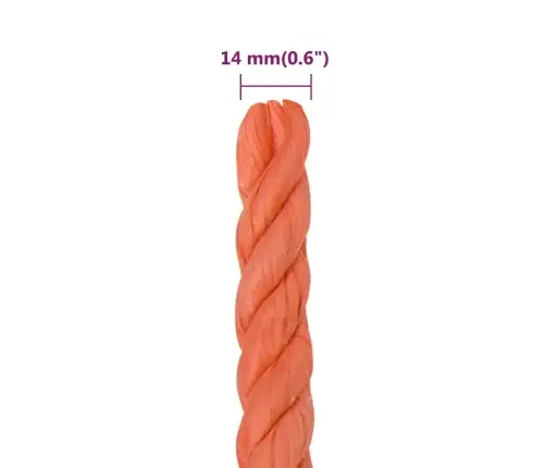Darba Virve, Oranža, 14 Mm, 50 M, Polipropilēns Vidaxl