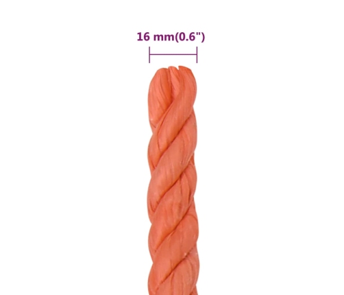 Darba Virve, Oranža, 16 Mm, 25 M, Polipropilēns Vidaxl