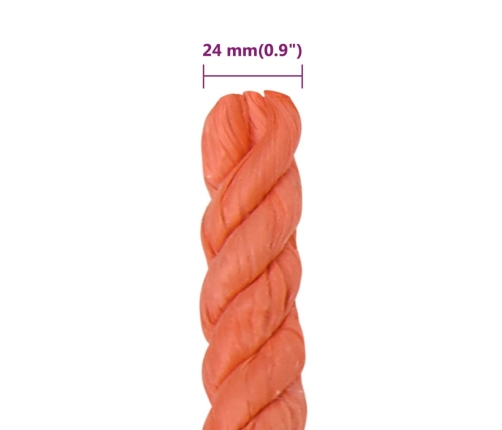 Darba Virve, Oranža, 24 Mm, 100 M, Polipropilēns Vidaxl